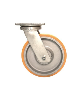 Ruota PIVOTANTE IN GHISA E POLIURETANO DIAMETRO 300 MM CARICO 2000 KG - STEC300PIV