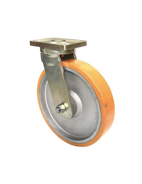 Ruota INDUSTRIALE PIVOTANTE IN GHISA E POLIURETANO DIAMETRO 400 MM CARICO 2500 KG - STEC400PIV