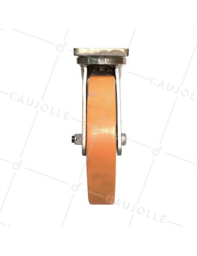 Ruota INDUSTRIALE PIVOTANTE IN GHISA E POLIURETANO DIAMETRO 400 MM CARICO 2500 KG - STEC400PIV