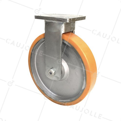 Ruota INDUSTRIALE FISSA DI MANUTENZIONE IN GHISA E POLIURETANO DIAMETRO 400 MM CARICO 2500 KG - STEC400FIXE • Caujolle
