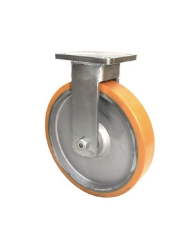 Ruota INDUSTRIALE FISSA DI MANUTENZIONE IN GHISA E POLIURETANO DIAMETRO 400 MM CARICO 2500 KG - STEC400FIXE