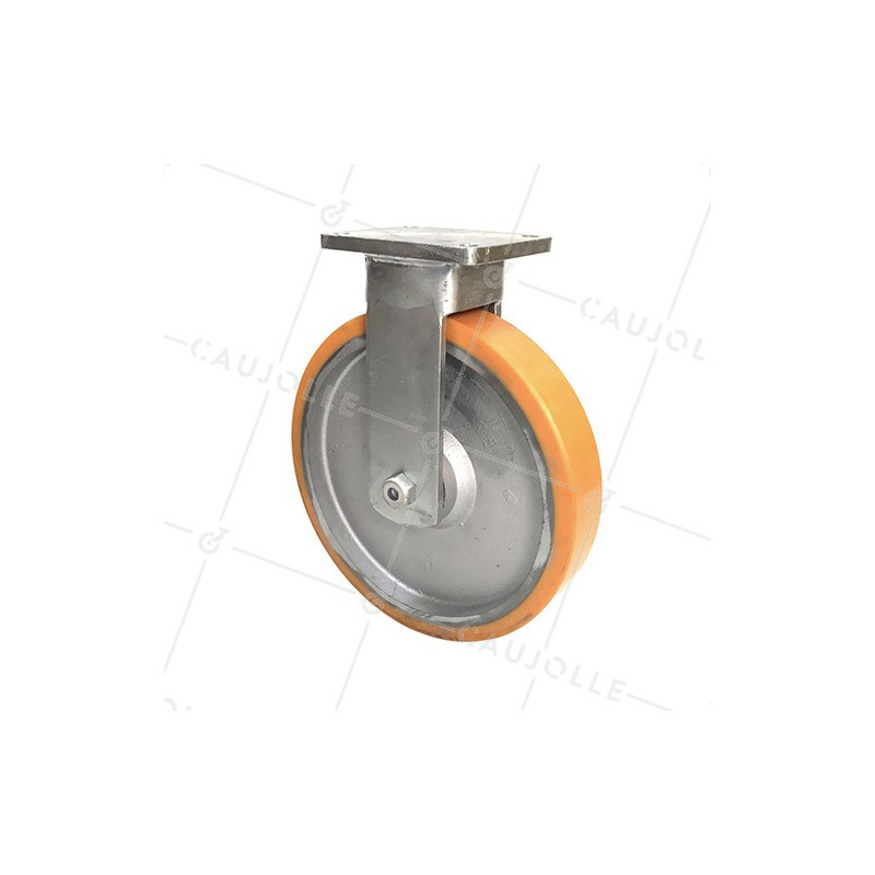 Ruota INDUSTRIALE FISSA DI MANUTENZIONE IN GHISA E POLIURETANO DIAMETRO 400 MM CARICO 2500 KG - STEC400FIXE