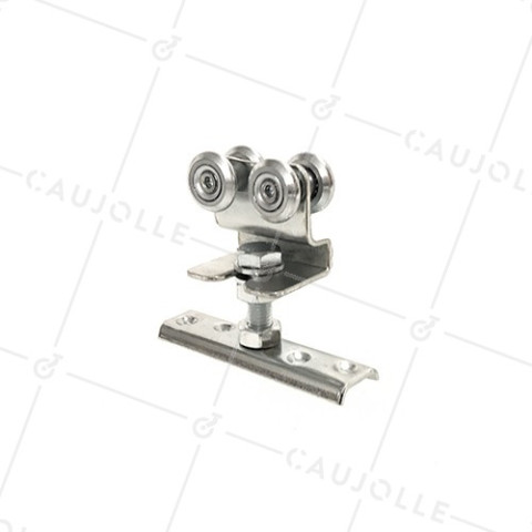SISTEMA SCORREVOLE SENZA RAIL PER PORTA SOSPESA PER RAIL DI ALMENO 27 MM DI LARGHEZZA • Caujolle