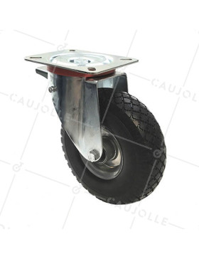 Ruota INDESTRUCTIBILE FLESSIBILE TUTTO TERRE CON FRENATURA DIAMETRO 260 MM CARICO 200 KG - S20-1AF LAMIERA INC • Caujolle