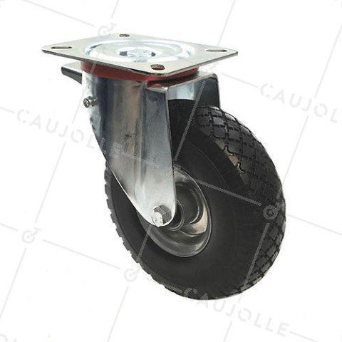 Ruota INDESTRUCTIBILE FLESSIBILE TUTTO TERRE CON FRENATURA DIAMETRO 260 MM CARICO 200 KG - S20-1AF LAMIERA INC • Caujolle