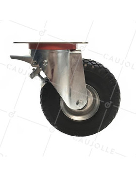 Ruota INDESTRUCTIBILE FLESSIBILE TUTTO TERRE CON FRENATURA DIAMETRO 260 MM CARICO 200 KG - S20-1AF LAMIERA INC