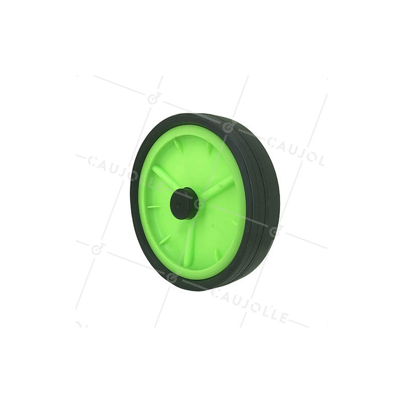 Ruota di lettino verde diametro 200 mm asse 14 mm