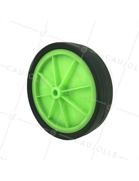 Ruota di lettino verde diametro 200 mm asse 14 mm