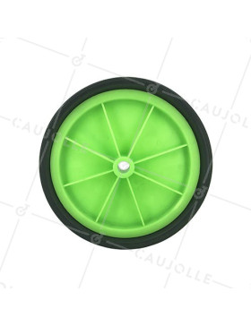 Ruota di lettino verde diametro 200 mm asse 14 mm