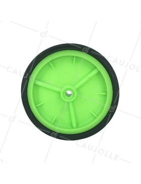 Ruota di lettino verde diametro 200 mm asse 14 mm