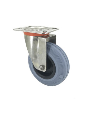 Ruota INOX IN GOMMA NON MACCHIANTI DIAMETRO 125 MM CARICO 110 KG
