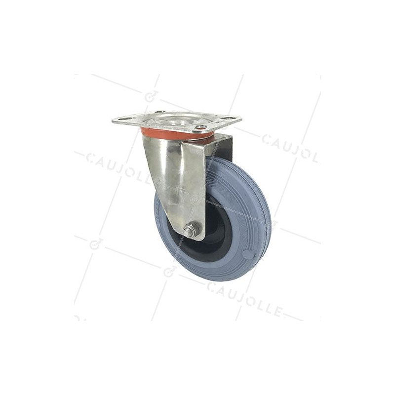 Ruota INOX IN GOMMA NON MACCHIANTI DIAMETRO 125 MM CARICO 110 KG