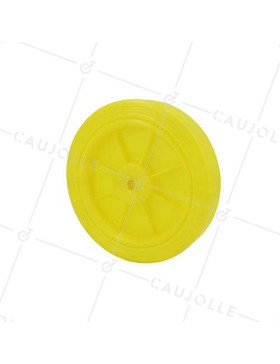 Ruota GIALLA IN PLASTICA DIAMETRO 125 MM CARICO 30 KG ASSE 8 MM - S2011 • Caujolle
