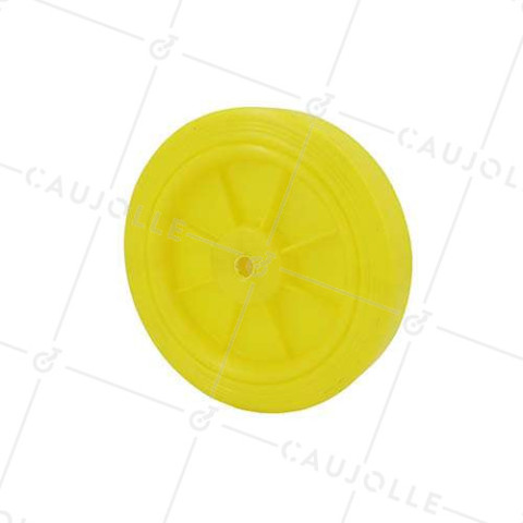 Ruota GIALLA IN PLASTICA DIAMETRO 125 MM CARICO 30 KG ASSE 8 MM - S2011 • Caujolle
