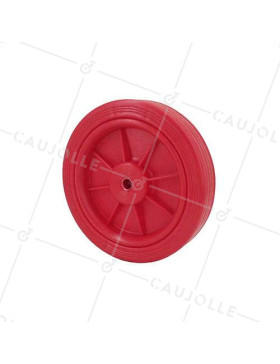 Ruota RUOTA ROSSA IN PLASTICA DIAMETRO 125 MM CARICO 30 KG ASSE 8 MM - S2011 • Caujolle