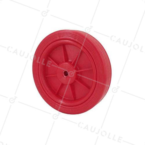 Ruota RUOTA ROSSA IN PLASTICA DIAMETRO 125 MM CARICO 30 KG ASSE 8 MM - S2011 • Caujolle