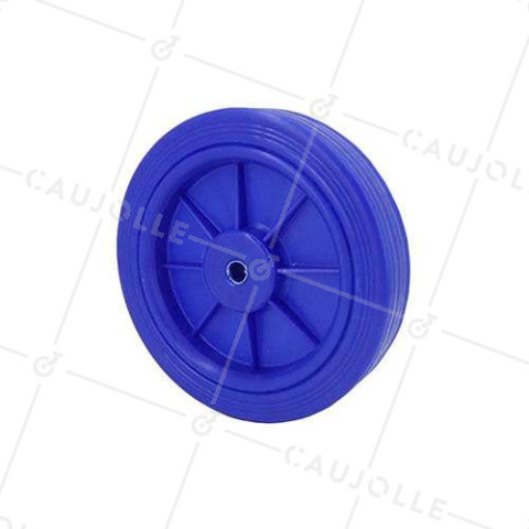 Ruota BLU PLASTICA DIAMETRO 125 MM CARICO 30 KG ASSE 8 MM - S2011 • Caujolle