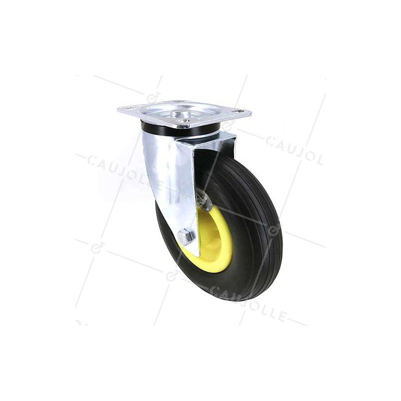 Ruota INDESTRUCTIBILE FLESSIBILE GIREVOLE PER GHIAIA DIAMETRO 200 MM CARICO 50KG