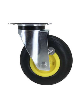 Ruota INDESTRUCTIBILE FLESSIBILE GIREVOLE PER GHIAIA DIAMETRO 200 MM CARICO 50KG