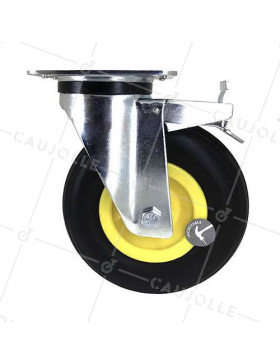 Ruota INDESTRUTTIBILE GIREVOLE CON FRENO DIAMETRO 200 MM CARICO 50KG