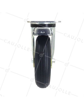 Ruota INDESTRUTTIBILE GIREVOLE CON FRENO DIAMETRO 200 MM CARICO 50KG