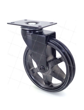 Ruota DESIGN IN ALLUMINIO NERO OPACO DIAMETRO 125MM CARICO 70KG - BLACKSTYL 125P