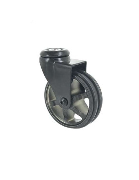 Ruota DESIGN IN ALLUMINIO NERO SPAZIATO DIAMETRO 75MM CARICO 45KG CON FISSAGGIO DA 10 MM - BLACKSTYL75O