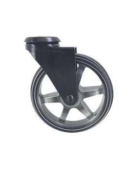 Ruota DESIGN IN ALLUMINIO NERO SPAZZOLATO DIAMETRO 125MM CARICO 70KG CON FISSAGGIO DA 10 MM - BLACKSTYL 125O