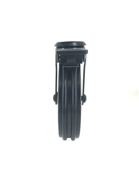 Ruota DESIGN IN ALLUMINIO NERO SPAZZOLATO CON FRENO DIAMETRO 125MM CARICO 70KG CON FISSAGGIO DI 10 MM - BLACKSTYL 125OAF
