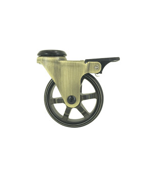 Ruota DESIGN RETRO A FRENTE IN ALLUMINIO D’ORO DIAMETRO 75 MM CARICO 45KG - GOLDSTYL75OAF