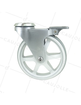 Ruota DESIGN IN ALLUMINIO GRIGIO DIAMETRO 125 MM CARICO 70KG A FISSAGGIO DI 10 MM - ALUSTYL125OAF