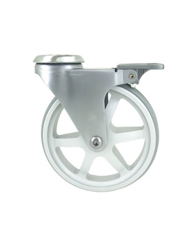 Ruota DESIGN IN ALLUMINIO GRIGIO DIAMETRO 125 MM CARICO 70KG A FISSAGGIO DI 10 MM - ALUSTYL125OAF