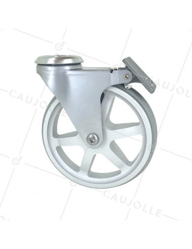 Ruota DESIGN IN ALLUMINIO GRIGIO DIAMETRO 125 MM CARICO 70KG A FISSAGGIO DI 10 MM - ALUSTYL125OAF