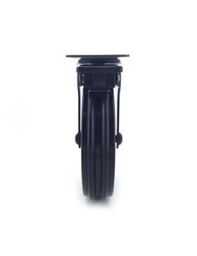 Ruota DESIGN IN ALLUMINIO NERO SPAZZOLATO CON FRENATURA DIAMETRO 125MM CARICO 70KG - BLACKSTYL 125PAF