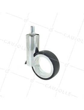 Ruota FUTURISTICA CROMATA A STELO FILETTATO DI 10 MM DIAMETRO 65 MM CARICO 30KG - GRAVITY65TFC10 • Caujolle
