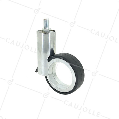 Ruota FUTURISTICA CROMATA A STELO FILETTATO DI 10 MM DIAMETRO 65 MM CARICO 30KG - GRAVITY65TFC10 • Caujolle