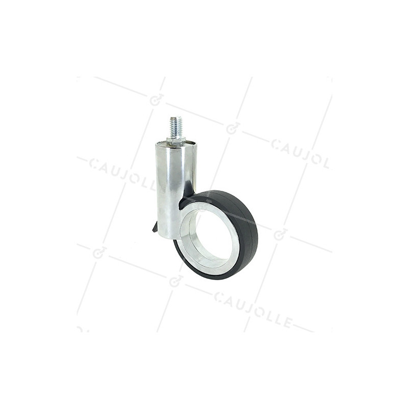 Ruota FUTURISTICA CROMATA A STELO FILETTATO DI 10 MM DIAMETRO 65 MM CARICO 30KG - GRAVITY65TFC10