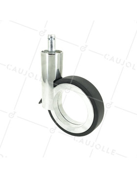 Ruota FUTURISTA CROMATA A Asta liscia DI 11 MM DIAMETRO 90 MM CARICO 35KG - GRAVITY90TLC11 • Caujolle
