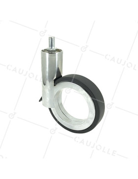 Ruota FUTURISTICA CROMATA CON RONDELLO FILETTATO DI 10 MM DIAMETRO 90 MM CARICO 35KG - GRAVITY90TFC10 • Caujolle