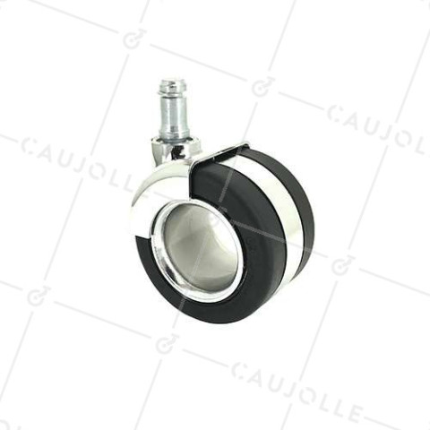 Ruota DESIGN PER SEDIE DA UFFICIO CON Asta liscia DI 11 MM DIAMETRO 65 MM CARICO 50 KG - BURO65TL11 • Caujolle