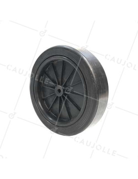 Ruota NERA IN PLASTICA DIAMETRO 250 MM CARICO 30 KG ASSE 12 MM - S2011 • Caujolle