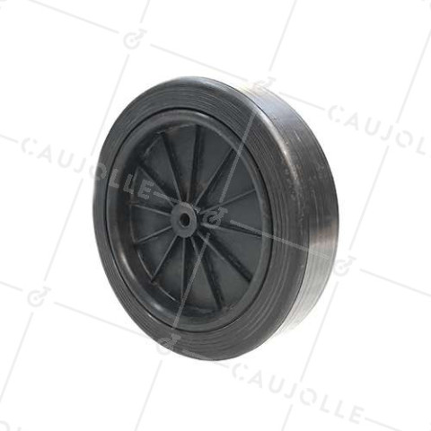 Ruota NERA IN PLASTICA DIAMETRO 250 MM CARICO 30 KG ASSE 12 MM - S2011 • Caujolle