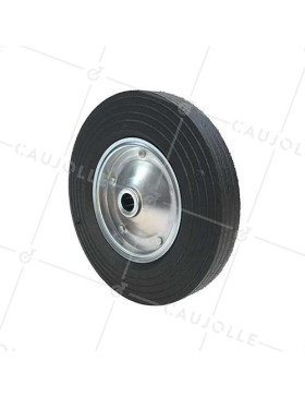 Ruota GOMMA RIM IN ACCIAIO PER MANIPOLAZIONE DIAMETRO 300MM CARICO 200 KG ASSE 25 MM - S2000TS300R25 • Caujolle