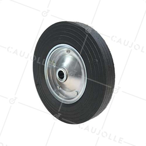 Ruota GOMMA RIM IN ACCIAIO PER MANIPOLAZIONE DIAMETRO 300MM CARICO 200 KG ASSE 25 MM - S2000TS300R25 • Caujolle