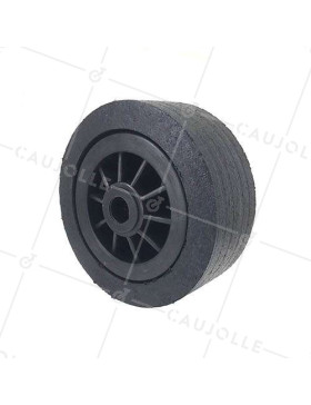Ruota LARGA IN GOMMA RIM PLASTICA DIAMETRO 200 MM CARICO 400KG ASSE 25 MM - S2750P200R25 • Caujolle