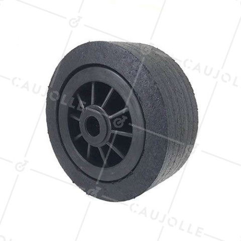 Ruota LARGA IN GOMMA RIM PLASTICA DIAMETRO 200 MM CARICO 400KG ASSE 25 MM - S2750P200R25 • Caujolle