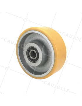 Ruota INDUSTRIALE IN GHISA E POLIURETANO DIAMETRO 150MM CARICO 700KG ASSE 20 MM - SFPU150/50 • Caujolle