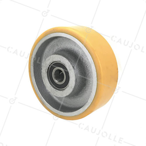 Ruota INDUSTRIALE IN GHISA E POLIURETANO DIAMETRO 150MM CARICO 700KG ASSE 20 MM - SFPU150/50 • Caujolle