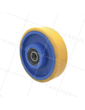 Ruota INDUSTRIALE IN GHISA E POLIURETANO DIAMETRO 150MM CARICO 700KG ASSE 20MM LARGHEZZA 50MM - SFPU150/40 • Caujolle