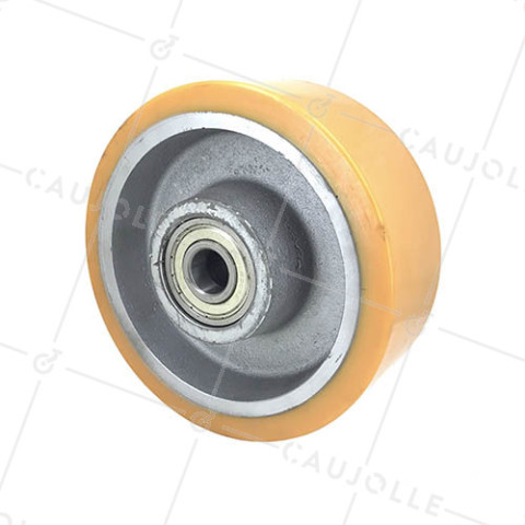 Ruota INDUSTRIALE IN GHISA E POLIURETANO DIAMETRO 200 MM CARICO 1400KG ASSE 25 MM - SFPU200 • Caujolle
